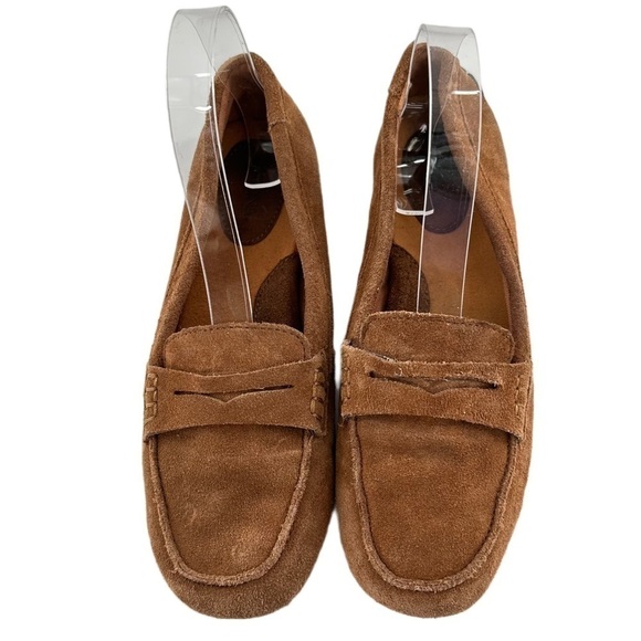 Womens suede flats size 7.5 brown penny loafers 
vintage y2k - Picture 2 of 14